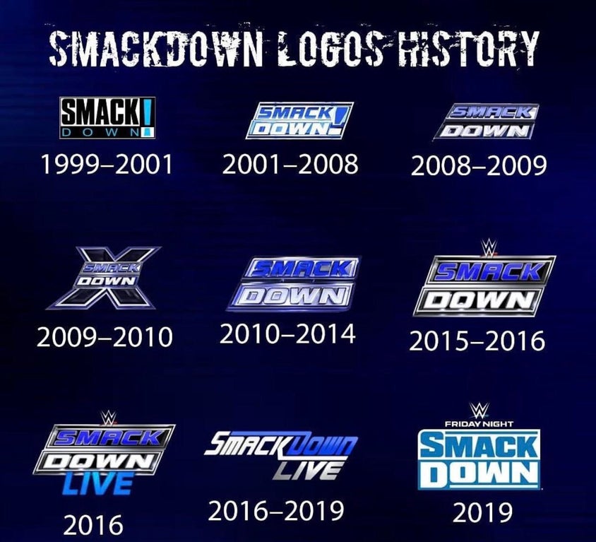 History Of The Wwe Smackdown Logo 01 19 Wrestling News Wwe News Aew News Rumors Spoilers Wwe Day 1 Results Wrestlingnewssource Com