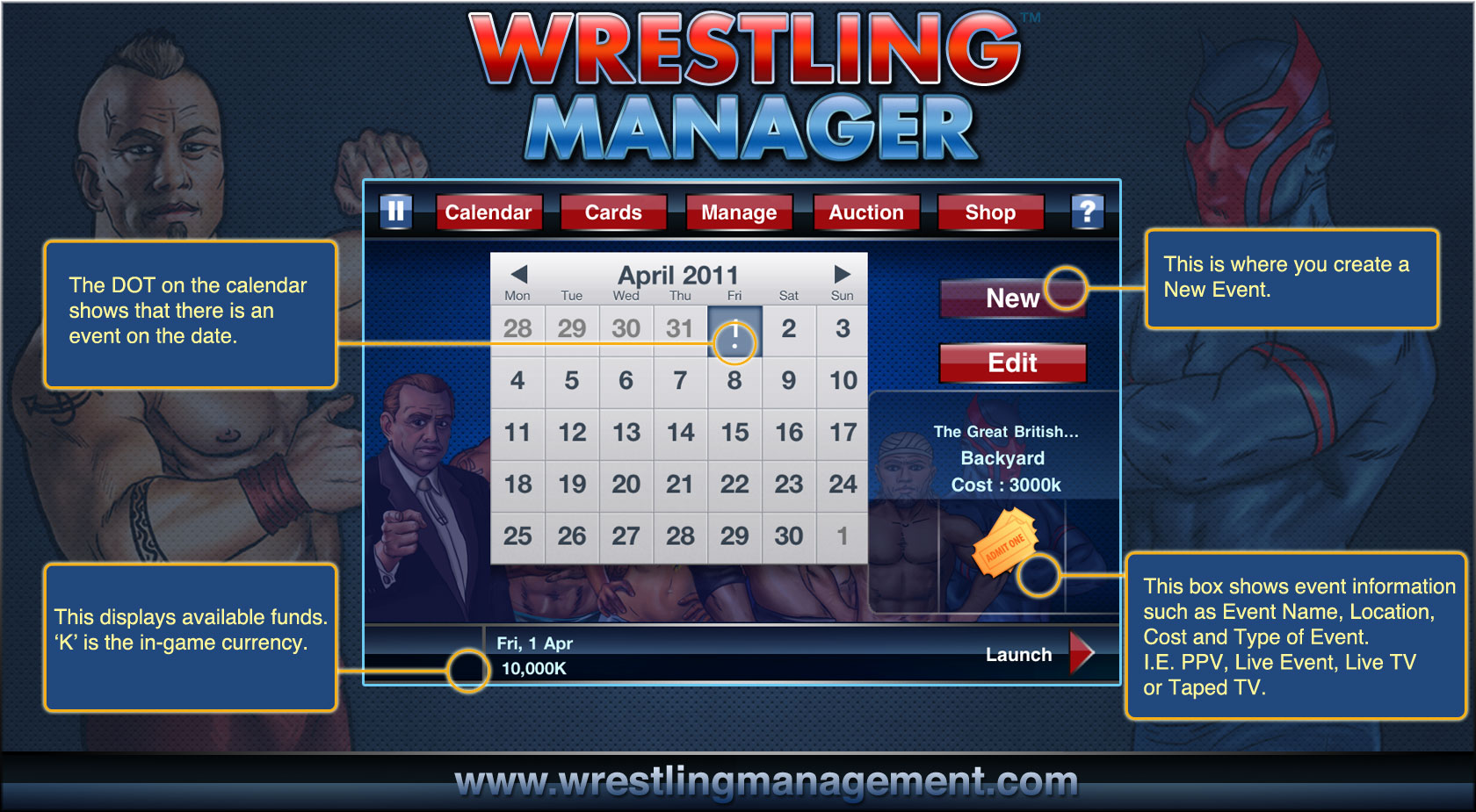 Featured In Wrestling Manager iOS Game